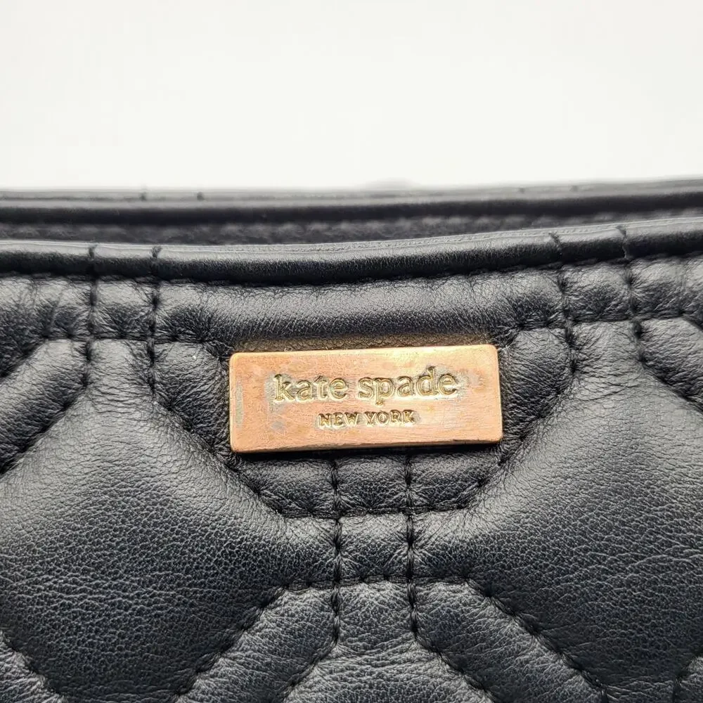 Kate Spade New York Presley Astor Court Black Leather Quilted Crossbody Bag